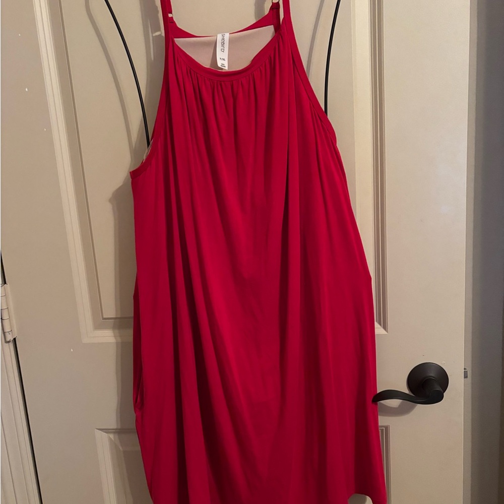 SHEBIRD built-in bra Red Sleeveless Dress size XL (7)